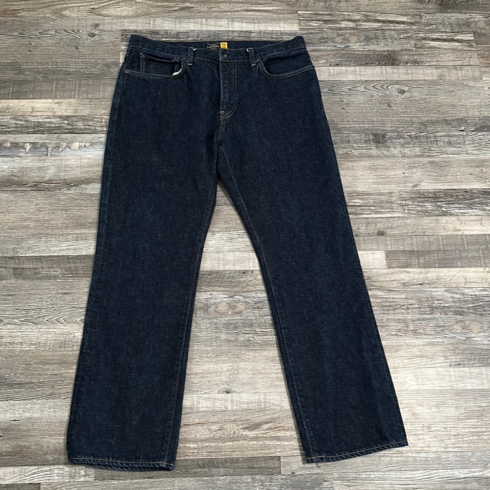 J Crew Slim Straight Mens Jeans Dark Wash Size 34 x 29”